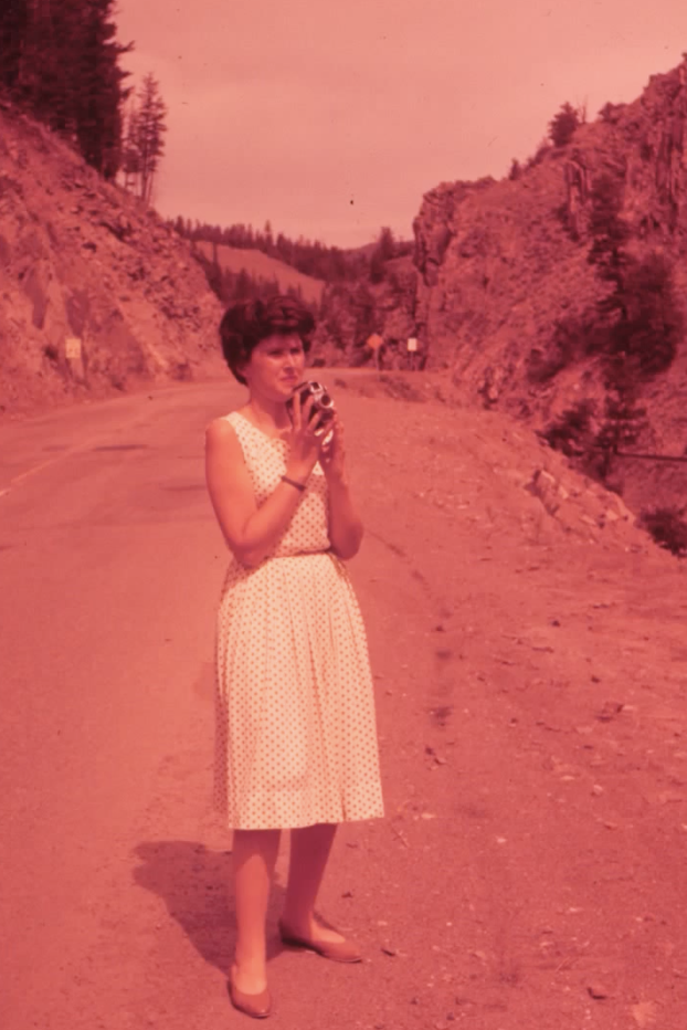 lady in road